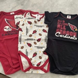 Arizona Cardinals set of 3 onesies